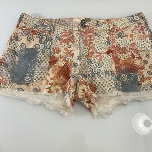 Antropologie Pilcro The Wanderer Womens Patchwork Size 32P(38Act) Short Raw Edge